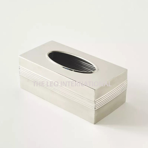 Última Novedad: Caja de Pañuelos Hecha a Mano, Galvanizada, Rectangular, Porta Servilletas, Color Plateado, Decoración de Mesa - Product Image 1