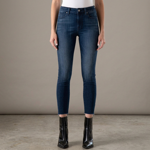 Jean en denim pour femme, coupe mi-longue ample, couleur unie, délavé, style décontracté, poches, tissu tricoté respirant, design simple - Product Image 4