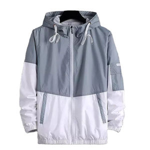 Men's Hooded Waterproof Reversible <b>Quilted</b> <b>Jacket</b> Canvas Fabric Thick Winter Casual Zipper Closure Color Blocking <b>Pattern</b> - Product Image 1