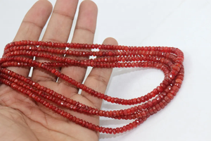 Perles en opale de feu mexicaine facettées en forme de rondelle de 4 mm, 18 pouces, teinte unique, perles en vrac pour la fabrication de bijoux - Product Image 3