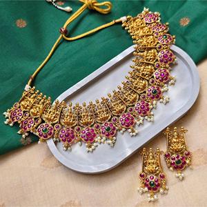 Ruby Emerald Lakshmi Cultural Collectible Necklace - Product Image 1