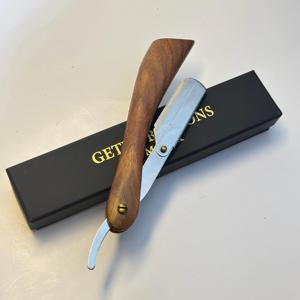 GETUP BROSONS IMPEX Straight <b>Razor</b> Stainless Steel Blade Wood Handle Single Blade Barber Shop Use Male Face Shaving Tool - Product Image 4