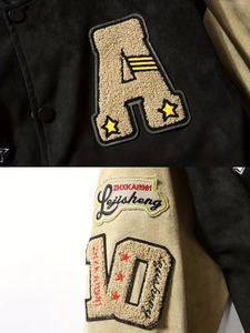 Customized Premium Quality 100% Cotton Men's Black Varsity <b>Jacket</b> With Embroidered Patches And Contrast Sleeves Regular Fit OEM - Product Image 3