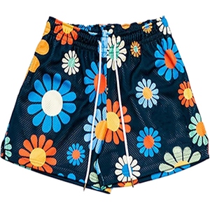 กางเกงขาสั้นผู้ชายลายกราฟิกพิมพ์ลายตาข่าย ดีไซน์แบบซับลิเมชั่น แห้งเร็ว เหมาะสำหรับวิ่ง ออกกำลังกาย ใส่ลำลอง หรือเล่นกีฬา - Product Image 3