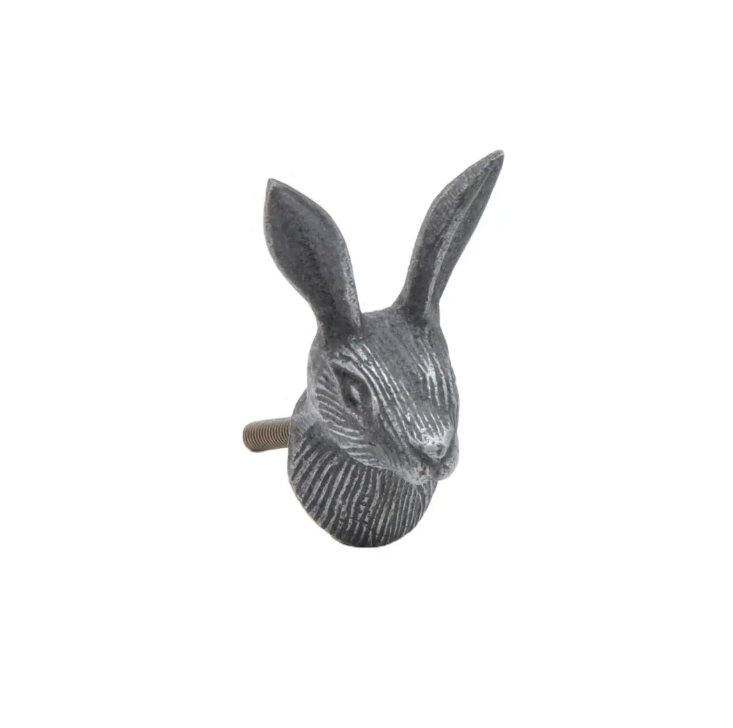 Coniglio mobili per animali manopole per mobili in ghisa argento antico e maniglia [ABK 83]