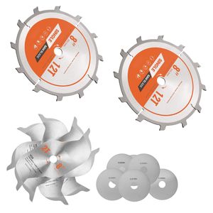 Set di Lame per Scanalatura da 8 Pollici con 12 Denti TCT, Albero da 5/8 Pollici, Lame per Scanalatura Impilabili per Finitura Fine, Diametro 400mm - Product Image 1