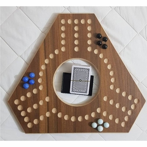 เกมกระดานแจ็คคารูไม้พรีเมียม 4 ผู้เล่น รูปทรงแปดเหลี่ยม ชุดเกมลูกแก้ว กลยุทธ์เกมกระดานบนโต๊ะ สำหรับผู้ใหญ่ ครอบครัว ของขวัญสำหรับงานปาร์ตี้ - Product Image 4