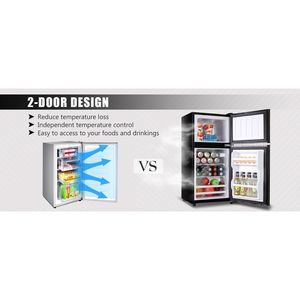 3.5Cu.Ft Mini-frigo compatto 2 porte con termostato a 7 livelli con ripiani rimovibili per la cucina dormitorio appartamento o Bar - Product Image 5