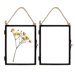 Metal Rectangle <b>Photo</b> <b>Frame</b> With Dried Flower Design Hanging Display - Product Image 5