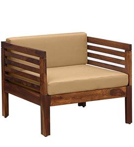 Sofá 1 Sester Hecho de Madera de Teca Sólida de Alta Calidad con Acabado Marrón para Uso en Interiores o Exteriores. - Product Image 1