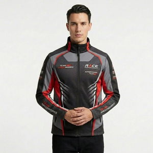 MX BMX Custom Pit Crew <b>Jackets</b> Printed Softshell Sublimation Sponsor Logos Plus Size Quick Dry Windproof Auto <b>Racing</b> Wear - Product Image 5