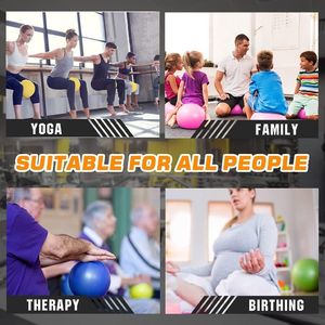 Ballon de yoga anti-éclatement de 9 pouces pour l'entraînement de stabilité et l'exercice en salle de sport, avec caractéristiques antidérapantes, idéal pour la barre et le Pilates - Product Image 4