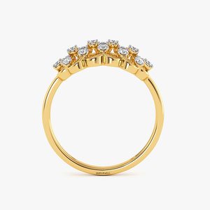 Bague en or jaune pour femme avec diamant taille brillant rond, style classique, bijoux de fiançailles, 10K 14K 18K, argent 925 & 935 - Product Image 4