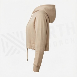 Vêtements de fitness pour femmes, sweat-shirt à capuche court avec cordon de serrage, haut de qualité supérieure, streetwear décontracté, vêtements de sport - Product Image 3