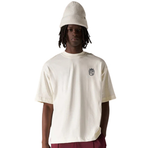 T-shirt en coton surdimensionné pour homme, logo minimaliste sur la poitrine, streetwear, manches courtes, tee-shirt décontracté, mode, fabricant OEM personnalisé - Product Image 5