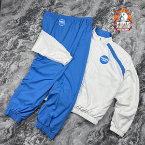 Conjunto Deportivo Personalizado de Estilo Moderno para Hombre, Chaqueta y Pantalones de Nylon, Talla 3XL, Color Blanco - Product Image 1