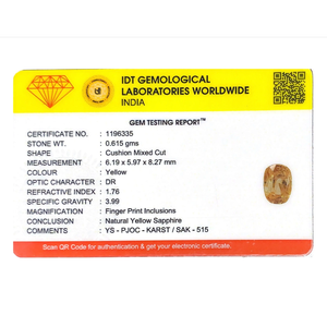 Natural Yellow Sapphire 3.08 Carat Certified Loose Gemstone Pear Cut Wholesale - Product Image 4