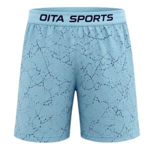 Custom Light Blue Navy Speckled Print Athletic <b>Shorts</b> with <b>Elastic</b> <b>Waistband</b> Lightweight Breathable Sports Gym Fitness Training - Product Image 1