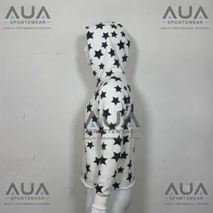 เสื้อสเวตเชิ้ตมีฮู้ดสีขาวสำหรับผู้ชาย AUA พิมพ์ลายดาวสีดำทรงปกติสวมใส่สบายๆในฤดูใบไม้ร่วง - Product Image 3