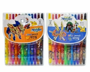 Lot de 12 crayons de couleur Pokemoned, papeterie coréenne pour enfants, dessin animé, art, vente en gros pour distributeurs - Product Image 1