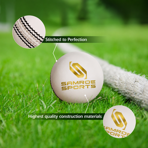Samroz Sports Cricket <b>Ball</b> Handstitched Modern Style Genuine Leather Eco-Friendly Durable High Quality 2.8lbs Ambidextrous - Product Image 5