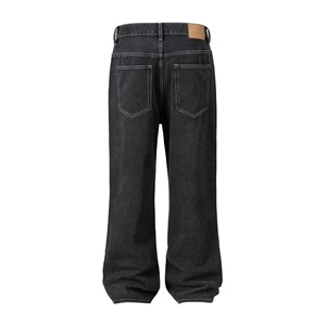 Men's High Street High-<b>Tech</b> <b>Wash</b> Logo Waist Fashionable Black Straight Regular Denim Cargo Pants Plus Size 5 100% Cotton Knitted - Product Image 3