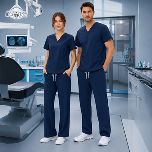 Nuevo Conjunto de Uniforme Médico para Mujer, Pantalones Jogger Elásticos, Uniforme de Hospital, Tela Tejida, Detección de Agujas, Servicio OEM, Logotipo Personalizado - Product Image 1