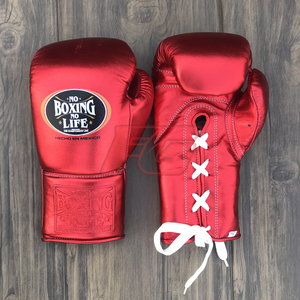 นวมชกมวย NBNL สีแดง สำหรับฝึกซ้อมและต่อยมวย |   หนังแท้ |   ถุงมือต่อสู้สำหรับมืออาชีพ |   โลโก้แบบกำหนดเองของ OEM - Product Image 4