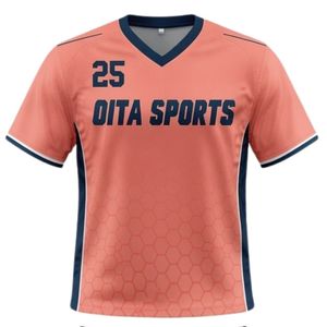 Jersey de Lacrosse Unisex Color Coral Marino, Poliéster, Corte Atlético, Ropa Deportiva Ligera, Ropa de Entrenamiento para Equipos - Product Image 1