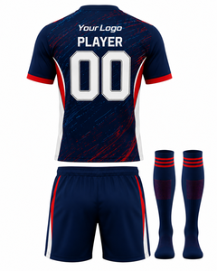 Ensemble de maillots de football d'été personnalisés sublimés 100% polyester unisexe, uniforme de football respirant à séchage rapide, coupe athlétique courte - Product Image 2