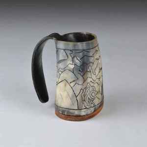 Natural Horn Coffee <b>Mug</b> Buffalo Horn Glasses | Handmade Eco-Friendly <b>Large</b> Capacity Reusable Portable Christmas Design for Home - Product Image 1