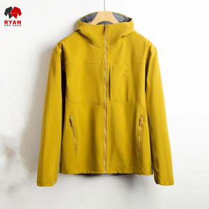 เสื้อแจ็คเก็ตซอฟต์เชลล์ผู้ชายแบบกันน้ำ ระบายอากาศได้ดี ผ้าถักย้อมสีพื้น พร้อมบริการสกรีนโลโก้ด้านหน้าตามสั่ง ขายส่งแบบ OEM - Product Image 4
