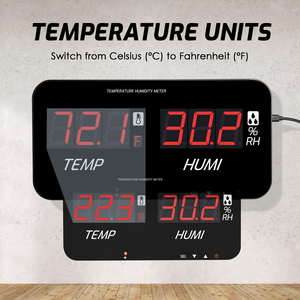 Hygromètre numérique, thermomètre, moniteur de température et d'humidité de haute précision avec alarmes sonores et visuelles et sortie 3,5 mm - Product Image 4