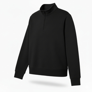 Sweat-shirts en molleton respirants et écologiques pour hommes, demi-zip, en coton, teints unis, pour l'hiver au Pakistan, personnalisables - Product Image 4
