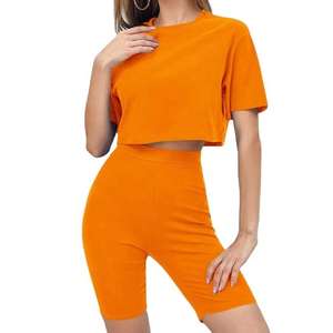 Ensemble 2 pièces décontracté pour femme : T-shirt court imprimé et short – Tenue d'été - Product Image 4