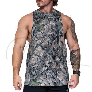 Débardeurs pour hommes, vêtements de fitness, gilet d'été en coton, débardeurs sans manches pour hommes, coupe ajustée, style décontracté, design camouflage, respirant - Product Image 5