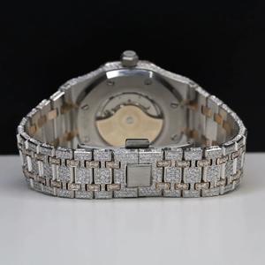 Custom Handmade Full White Gold Iced Out Dial VVS Moissanite <b>Diamond</b> Mechanical Fully Customized For Men's Wrist <b>Watch</b> - Product Image 2