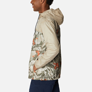 Veste coupe-vent à capuche pour homme, imprimé floral, légère, fermeture éclair sur le devant, style décontracté d'été, coupe régulière, en polyester - Product Image 2