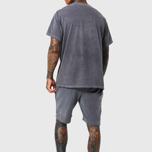 Conjunto Deportivo para Hombre, Camiseta y Pantalones Cortos de Color Sólido, 2 Piezas, Moda Verano, Camisetas 100% Algodón, Manga Corta, Pantalones Cortos Cargo - Product Image 6