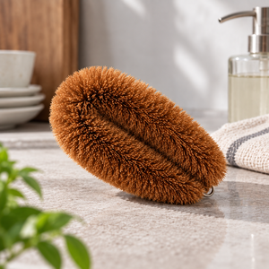 Brosse de nettoyage manuelle en fibres de coco naturelles, robuste, jetable, écologique, durable, anti-rayures, pour la cuisine - Product Image 2