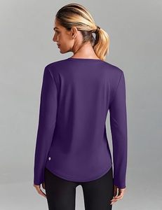 <b>Womens</b> Breathable Wrinkle-Resistant <b>Long</b> Sleeve Yoga Workout <b>Shirt</b> Custom Logo OEM ODM Activewear Sportswear Fitness Gym - Product Image 2