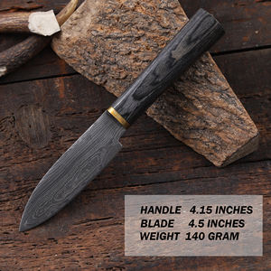 Cuchillo de Caza y Camping Nordic Forge de Acero de Damasco con Hoja Fija de 8.65 Pulgadas, Punta Caída, Mango de Madera Pakka de Grado Industrial, Personalizado OEM - Product Image 2