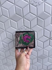 2026 Latest Designer Hand Tooled Leather <b>Wallet</b> Men's <b>Long</b> Zipper <b>Wallet</b> Hot Sale Fashion Floral Embossing Daily Use <b>Wallet</b> - Product Image 4