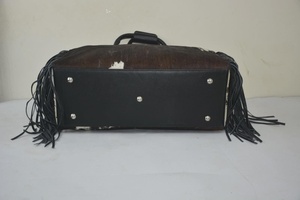 Sac de voyage de week-end en cuir véritable de qualité supérieure à prix abordable, style fourrure, avec fermeture éclair, design tendance, sacs de voyage en fourrure - Product Image 3