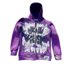 ชุดวอร์มผ้าฝ้าย100% สำหรับผู้ชายชุดวอร์มสีดำชุดวอร์มผ้าโพลีเอสเตอร์ซีดจาง - Product Image 2