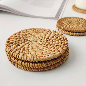 Sous-verres en rotin tressés faits à la main, sets de tapis de table en jonc de mer, style rustique, vente en gros pour mariage - Product Image 5
