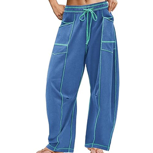 Women Aesthetic Cargo Pants Wide Leg Sweatpants High Waist <b>Drawstring</b> Casual Streetwear Joggers - Product Image 1