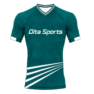 Manufacturer Customized Teal Football Jersey <b>Shorts</b> Set <b>Short</b> Sleeve Athletic Sports Uniform Training Wear Team Apparel Clothing - Product Image 3