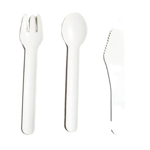 Fourchette en papier compostable 155 mm résistante à la chaleur, jetable et biodégradable, fournitures de restaurant pour manger des pâtes et des nouilles - Product Image 1