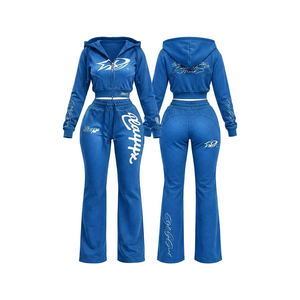 Conjunto de Sudadera con Capucha Contemporáneo para Mujer con Bolsillo Grande, Pantalones a la Moda y Marca Personalizada para Marca de Ropa de Estilo de Vida - Product Image 3